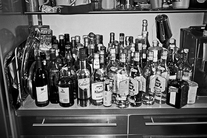 drinks, alkohol, black and white, analog