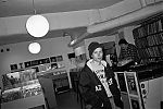Tim, Twit one, Groove Attack, Record store, Record store cologne, bw, sw, Olympus mju2, Kodak Tmax400, point and shoot, analog, 